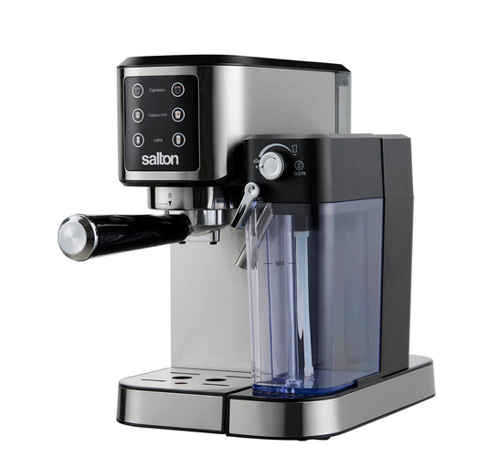 Salton - Barista+ 3 in 1 Espresso Machine, Removable Milk Container, Stainless Steel