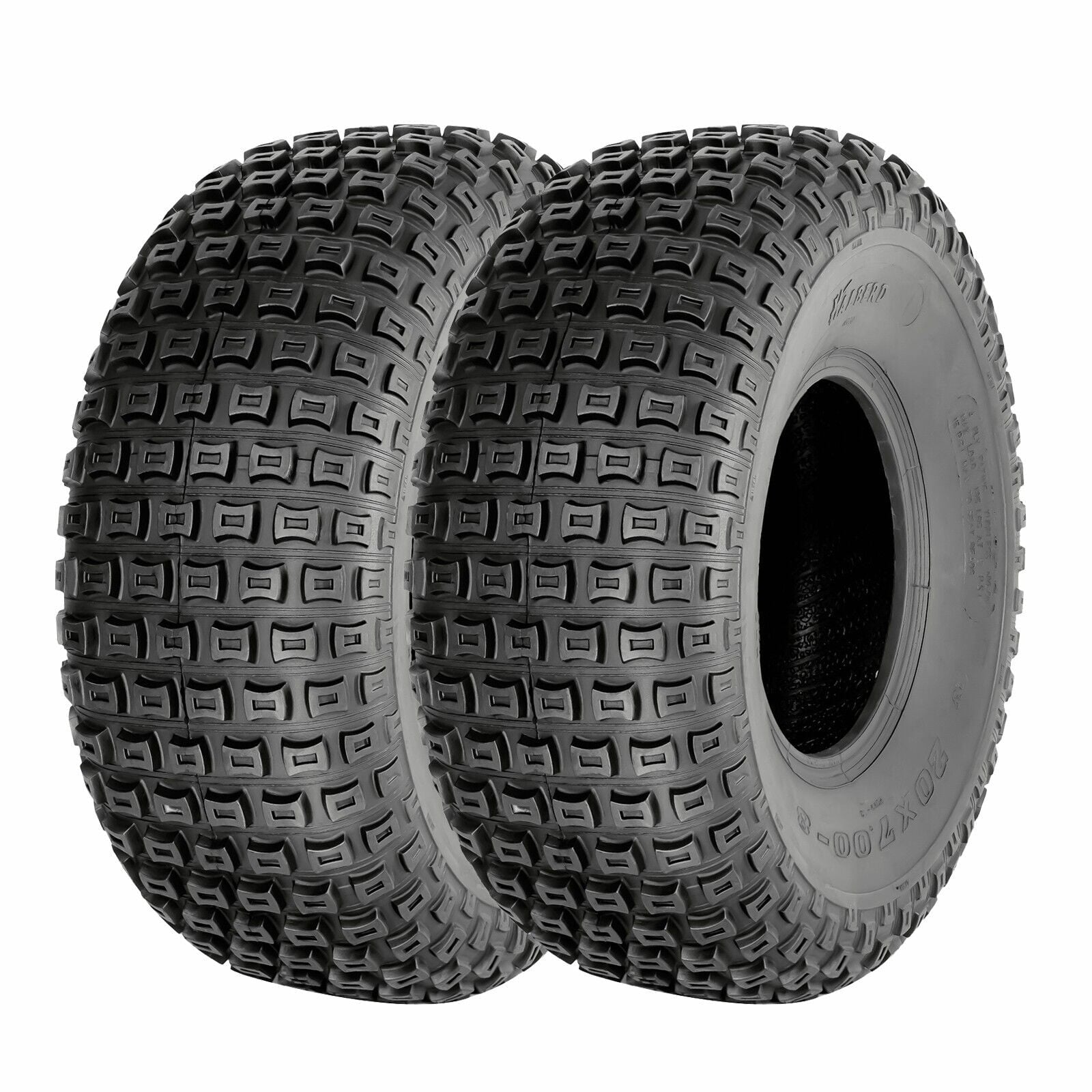 Scuff Guard Premium Set Of 2 20x7-8 ATV Tires 4Ply Heavy Duty 20x7x8 Tubeless Replacement