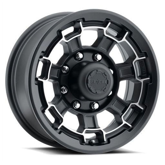 Sendel T18 16" 8-Lug Boat Camper RV Trailer Wheel Matte Black & Machined (QTY 1)