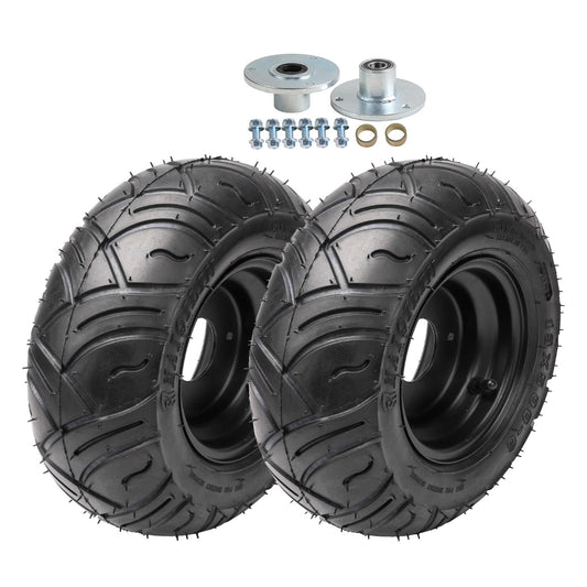 Set of 2 YC Yier 6" Go Kart Tires 13x5.00-6 Tire and Rim with 17mm Front 3 Stud Hubs 13x5x6 Go Cart ATV Wheel Tire with Rim Tubeless Wheels for DIY Part ATV Quad Buggy Mini Bike 4 Wheelers Lawn Mower