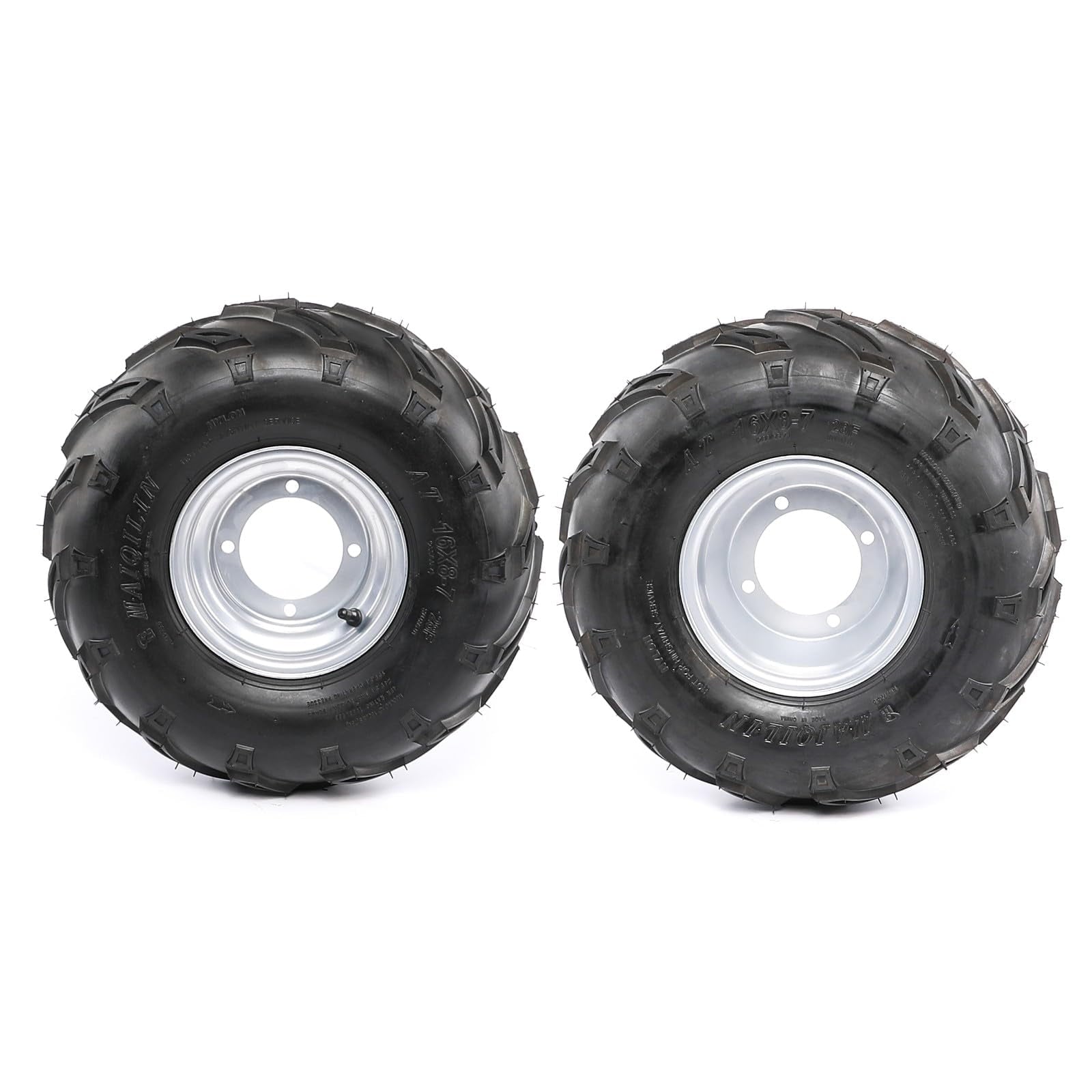 Set of 2 YC Yier 7" Go Kart Tires 16x8-7 Tire Go Kart ATV Wheel Tire with Rim Tubeless 4 Stud Wheels for DIY Part ATV Quad Buggy Go Cart 4 Wheelers Dune Buggy Dolly Cart Scooter