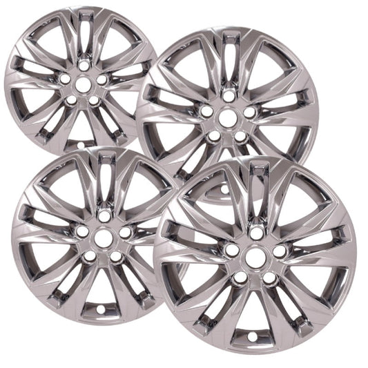 Set of 4 17 inch Chrome ABS Wheel Skins Compatible with 2017 - 2018 Hyundai Santa Fe SE; 2017 - 2018 Hyundai Santa Fe SE Ultimate Impostors for 70907 Wheel Series