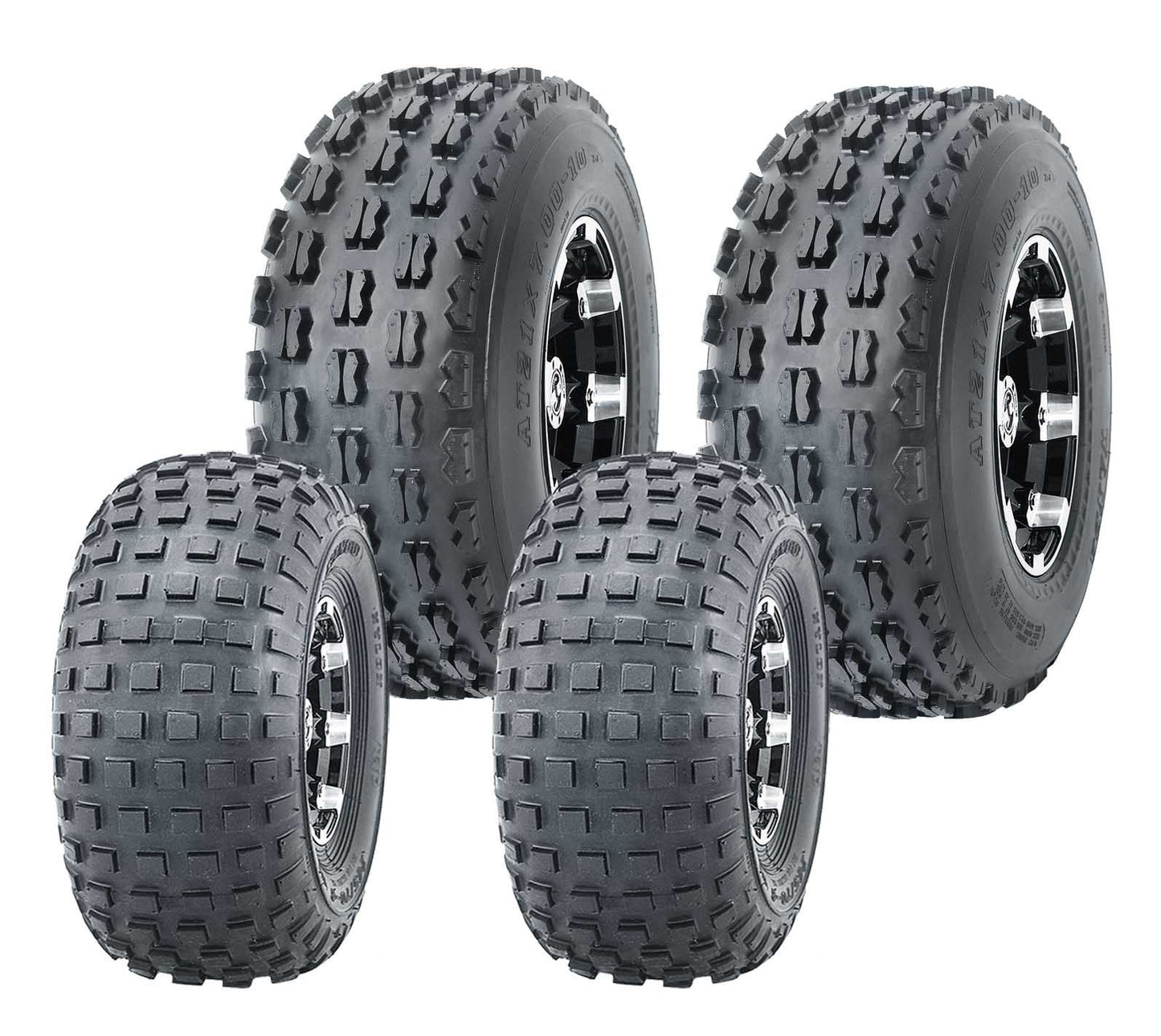 Set 4 ATV Go Kart Tires 145/70-6 145x70x6 & 19x7-8 19x7x8 4PR