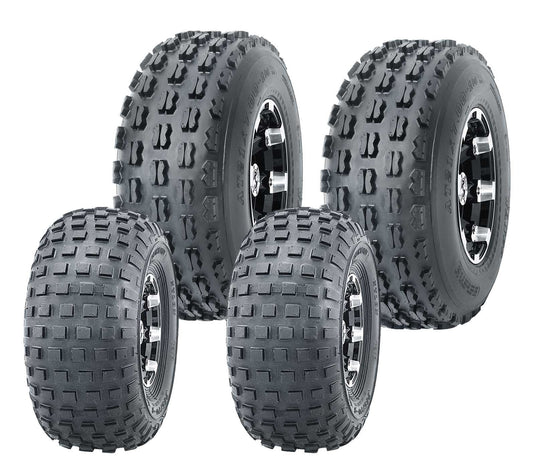 Set 4 ATV Go Kart Tires 145/70-6 145x70x6 & 19x7-8 19x7x8 4PR
