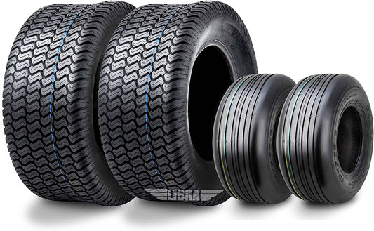 Set 4 WANDA Zero-Turn Lawn Mower Turf Tires 13x5-6 Front & 18X7.5-8 Rear /4PR -13080/13027