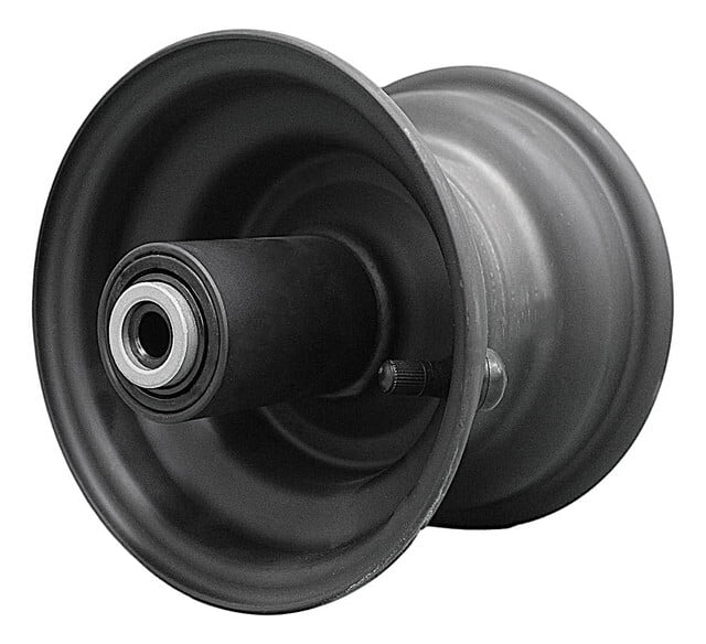 Set of 2 6x4.5 Matte Black Wheels | OEM Match for Greenworks 3420072337