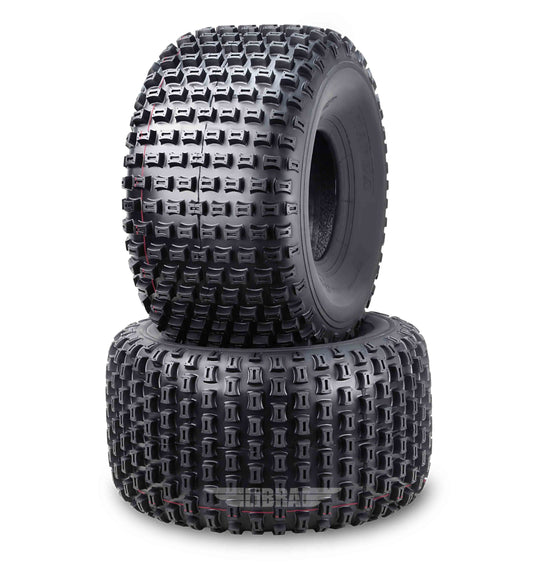 Set of 2 New WANDA ATV Tires 22X11-10 4PR P322 Dimple Knobby - 10030