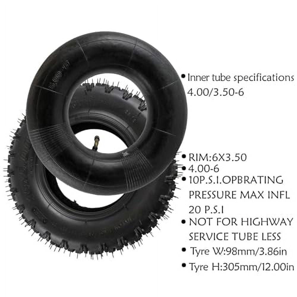 Set of 4 Go Kart ATV Tires - 2PCS 13x5.00-6 Front & 2PCS 4.10-6 Rear with Inner Tubes - Ideal for Scooters, Quad Bikes, and 4 Wheelers