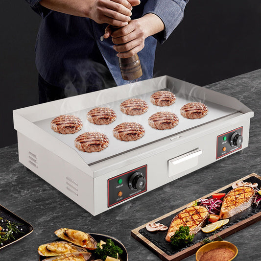 Shzicmy Commercial Electric Griddle 3000W Non-Stick Restaurant  Teppanyaki Flat Top Gril