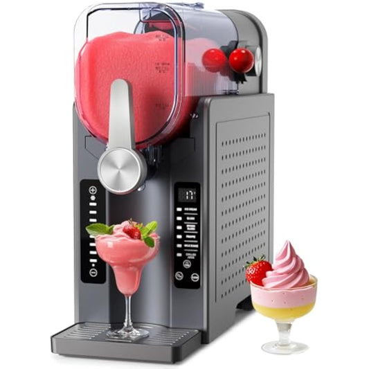 Slushie Machine for Home with LED Display - Professional Frozen Drink Maker No Ice Needed - One-Touch Reservation & 6 Pre-set Programs for Frozen Margaritas, Frappés & Ice Cream