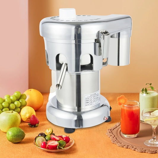 Stainless Steel Electric Juicer Machine 370W, 2800 RPM, 8-Position Juice Outlet, Fruit & Vegetable Pulp Separator, 110V US Plug