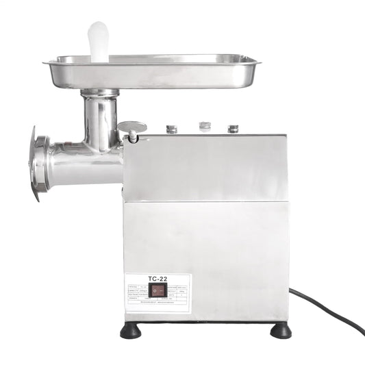 Stainless Steel Meat Mincer with Electric Slicer, 1.0Hp Food Grinder for Burger Patties