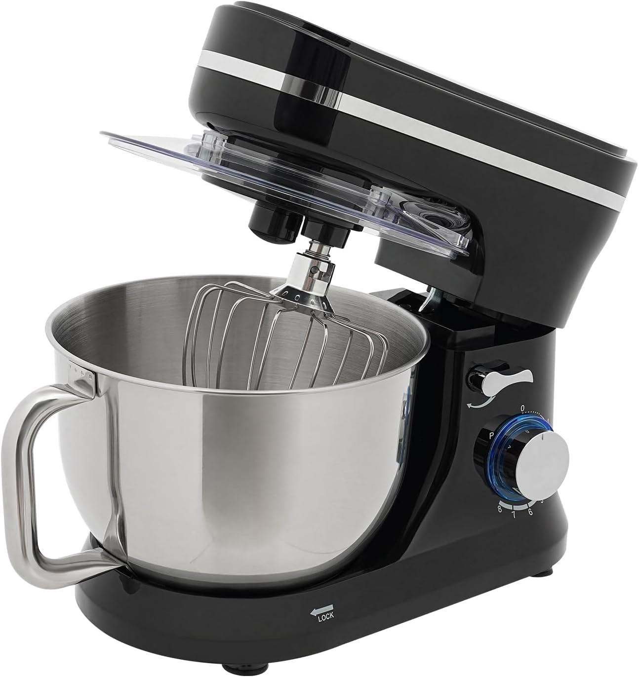 Stand Mixer, 1000W 8+1 Speed Multifunctional Kitchen Mixer with 1.19gal Stainless Steel Bowl Tilt-Head Meat Grinder Electric Food Mixer with Beater, Dough Hook and Whisk Black for Most Home Cooks