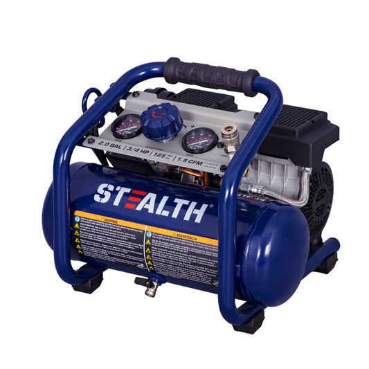 Stealth ST20002 Blue 0.75 HP 125 PSI 2-Stage Oil-Free Air Compressor 2 gal