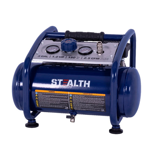 Stealth Steel Blue 1 HP 150 PSI 1-Stage Oil-free Electric Air Compressor 3 gal