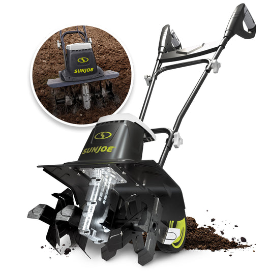 Sun Joe Electric 16-inch Garden Tiller + Cultivator, 12-Amp, 3-Position