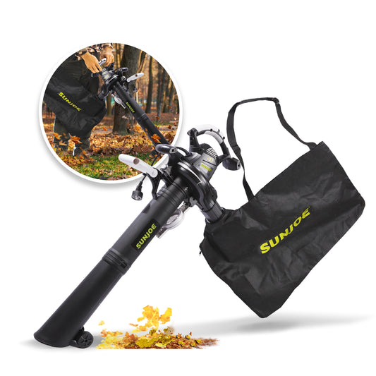 Sun Joe Electric Leaf Blower + Vacuum + Mulcher W/ Gutter Cleaning Attachment, 220-MPH, 14-Amp, 16:1 Mulching Ratio