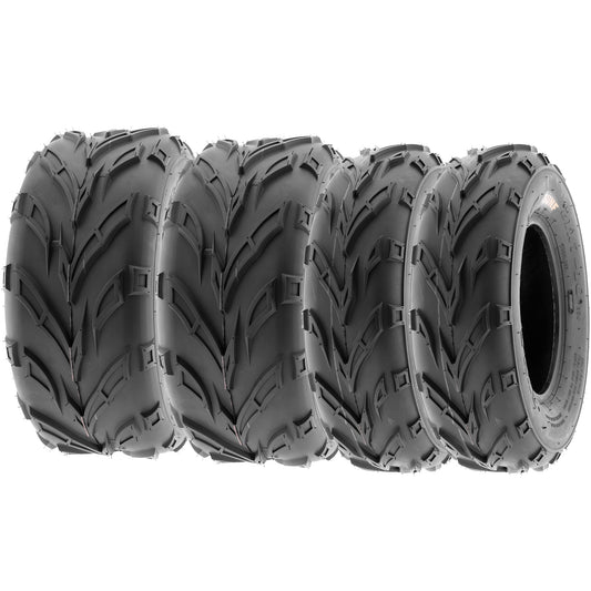 SunF All Terrain ATV UTV Quad Mini Bike Tires 145/70-6 & 16x6-8 6 PR A004 (Complete Full Set of 4)