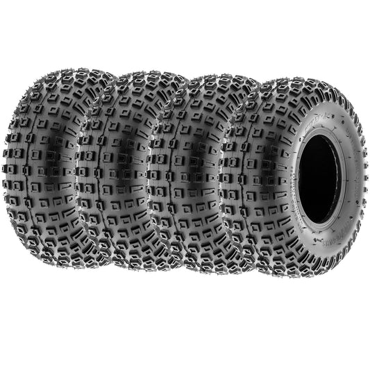 SunF Loose Terrain Lawn Mower ATV UTV Quad Mini Bike Tires 145/70x6 145/70-6(14x6-6) 6 PR A011 (Set of 4)