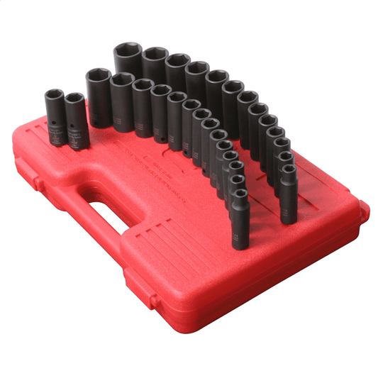 Sunex 5153DD 1/2" Drive 29 Piece SAE & Metric Deep Impact Socket Set