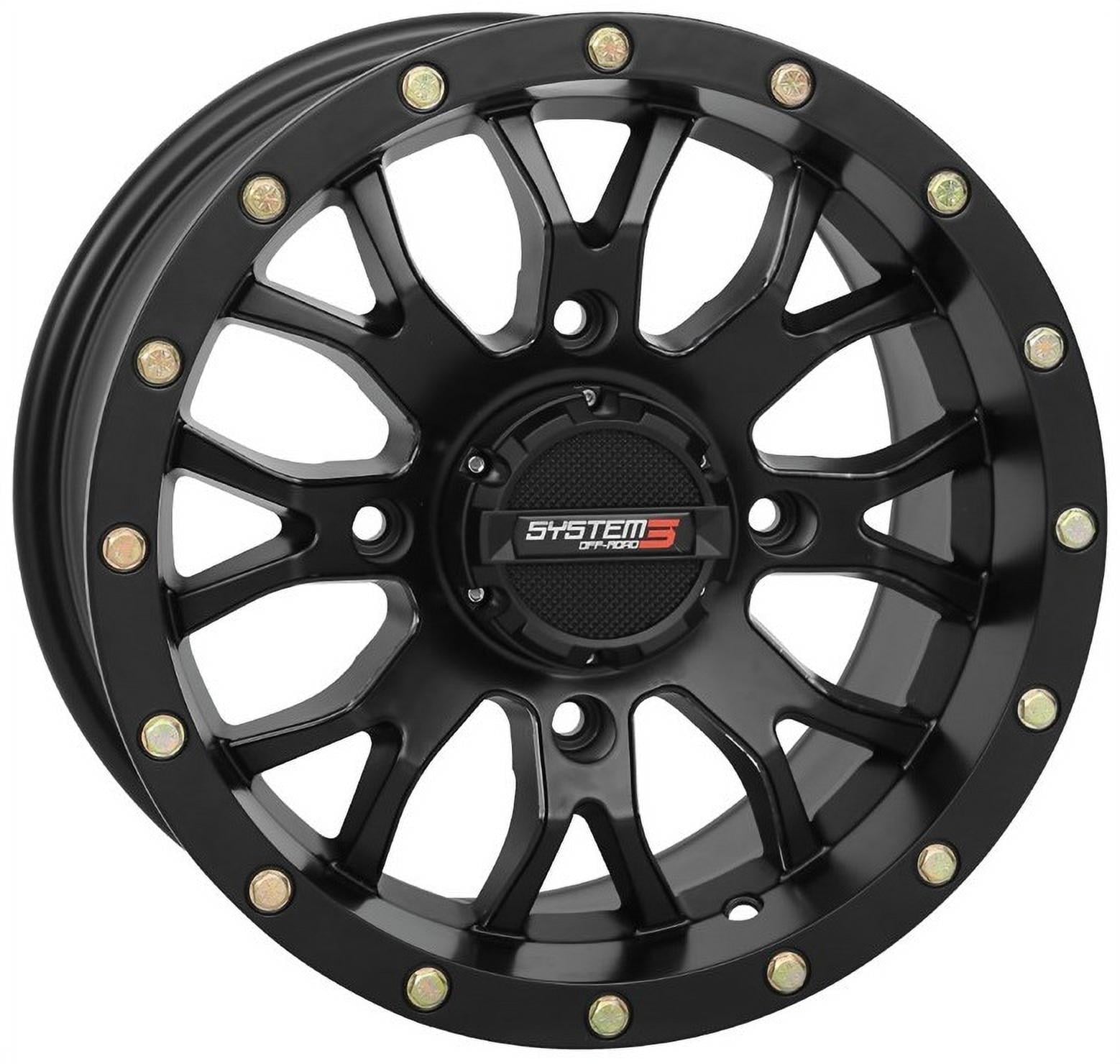 System 3 ST-3 14x7 ATV/UTV Wheel - Matte Black (4/110) 5+2 [14S3-1110]