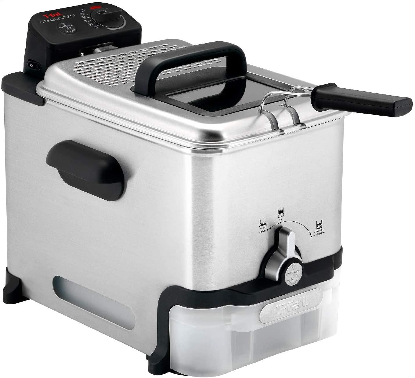 T-fal 3.5L 1700W Deep Fryer with Basket, Dishwasher Safe Parts, Stainless Steel Finish