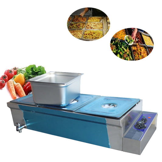 TECHTONGDA Buffet Food Warmer Stainless Steel Bain Marie Buffet Countertop 3-Pan Electric Steam Heater Large Capacity