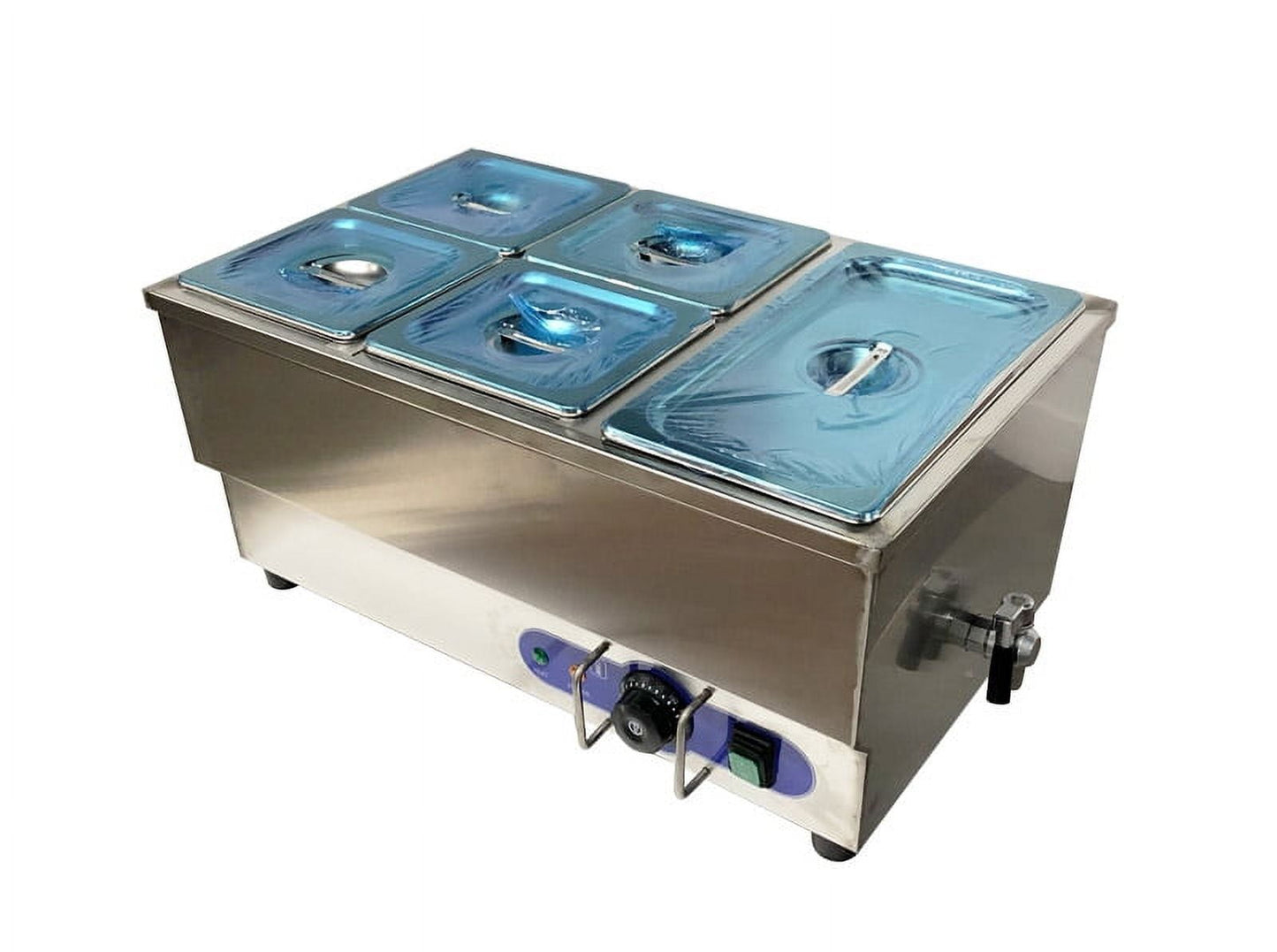 TECHTONGDA Electric Commercial Bain-marie Buffet Food Warmer Steam Table 5-Pan