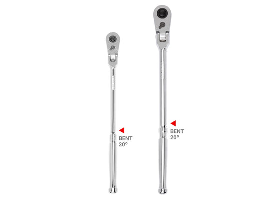 TEKTON 3/8, 1/2 Inch Drive Flex Head Quick-Release Bent Handle Long Ratchet Set, 2-Piece (12, 14 in.) | SRH99303