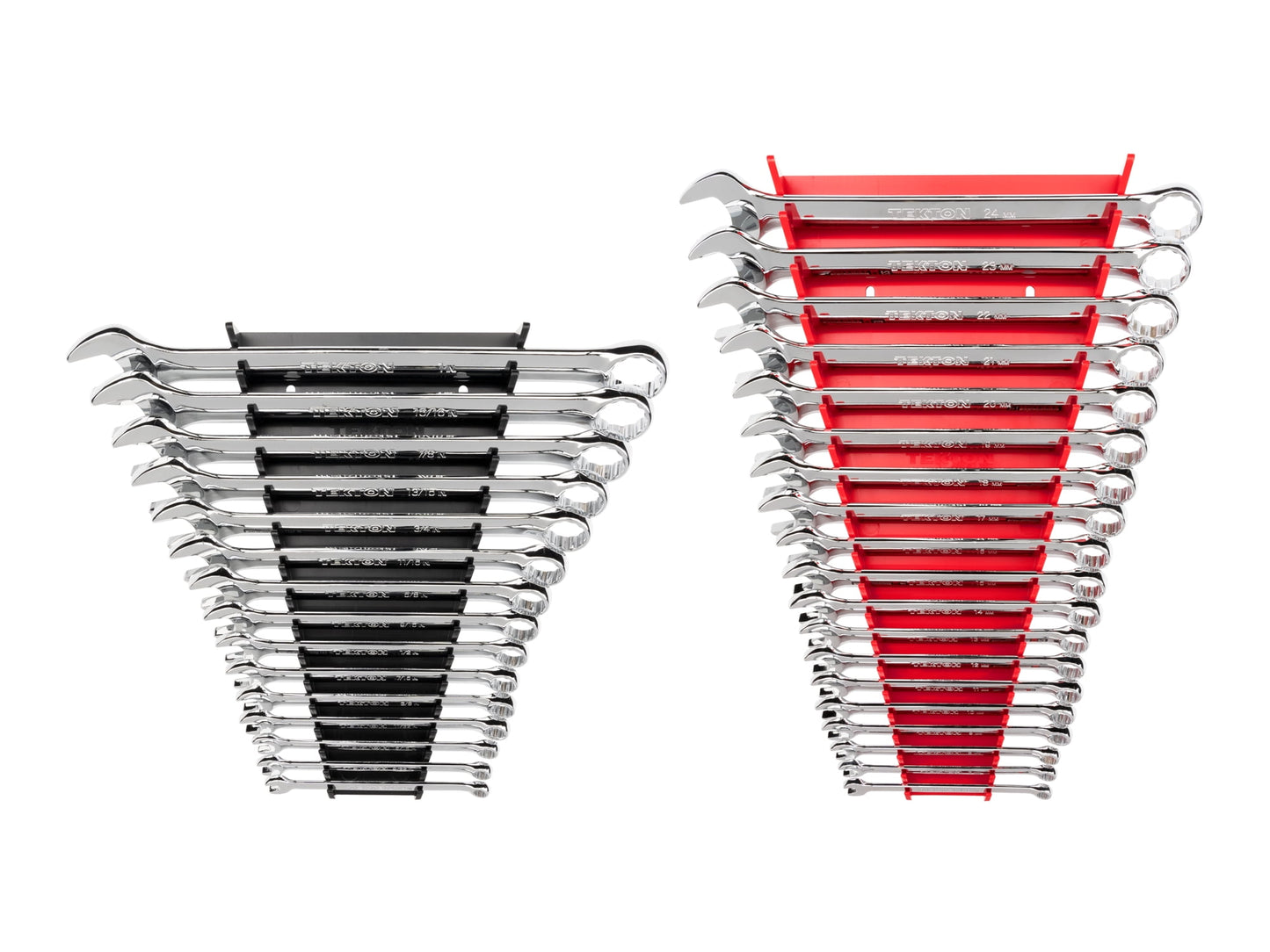 TEKTON Combination Wrench Set with Rack, 34-Piece (1/4 - 1 in., 6 - 24 mm) | WCB91301