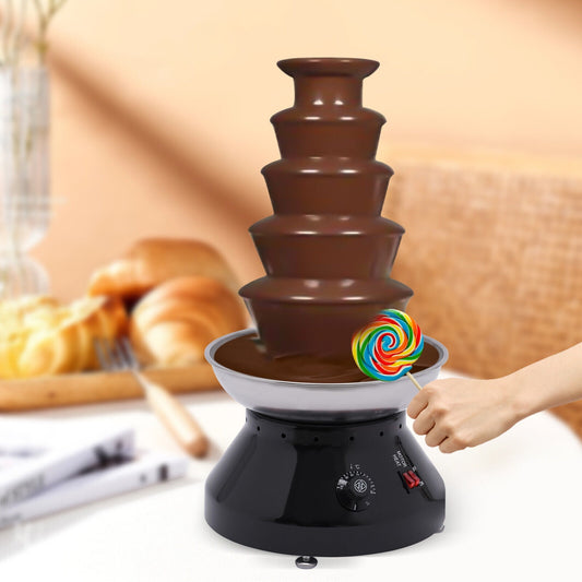 TFCFL Commercial 5-layer Stainless Steel Chocolate Fountain Digital Display Chocolate Fountain Machine for Celebration Party