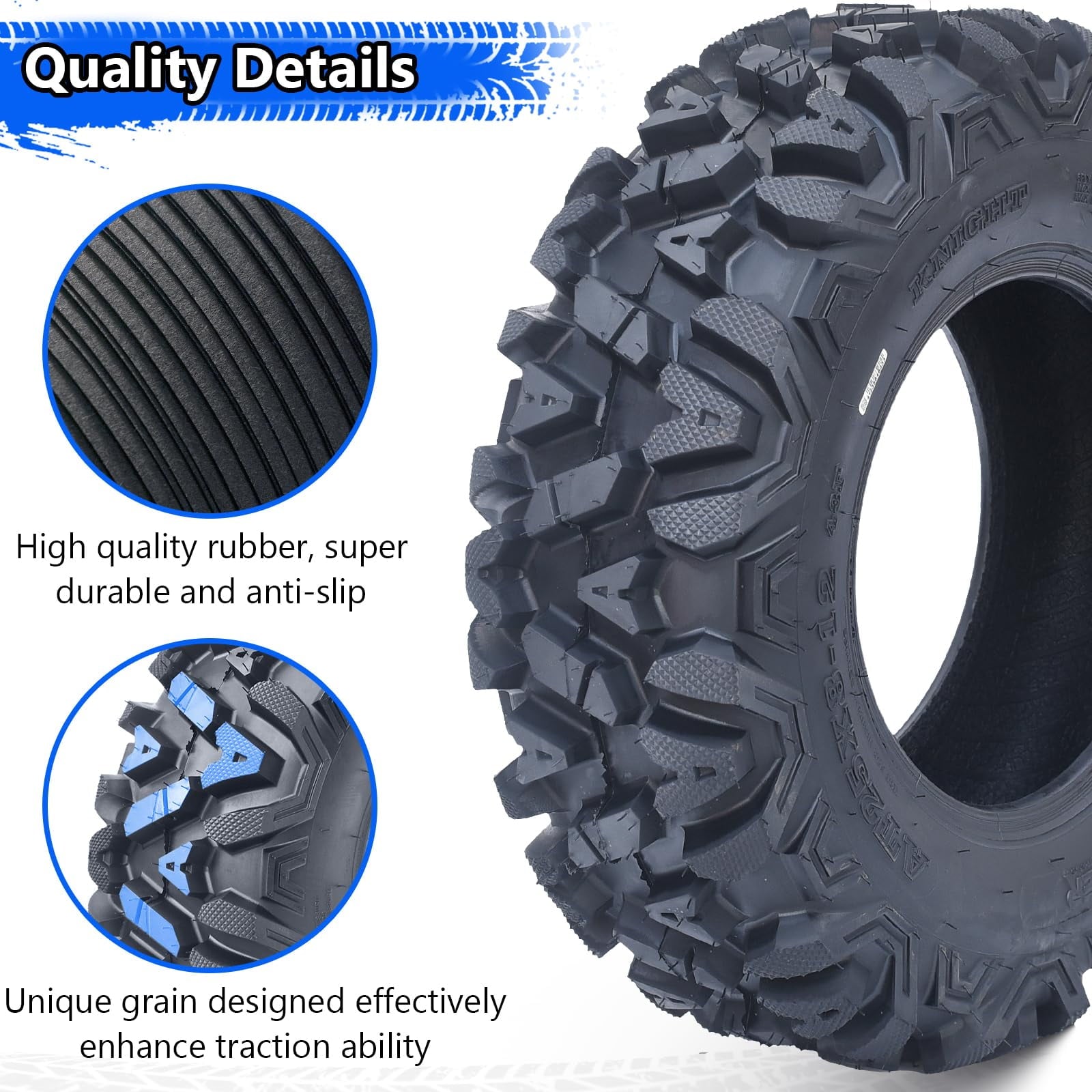 TROPOW Tires,Set of 2 All-Terrain ATV/UTV Tires – 16x7.00-8, 4-Ply Tubeless Mud and Trail Tires for Off-Road Adventures