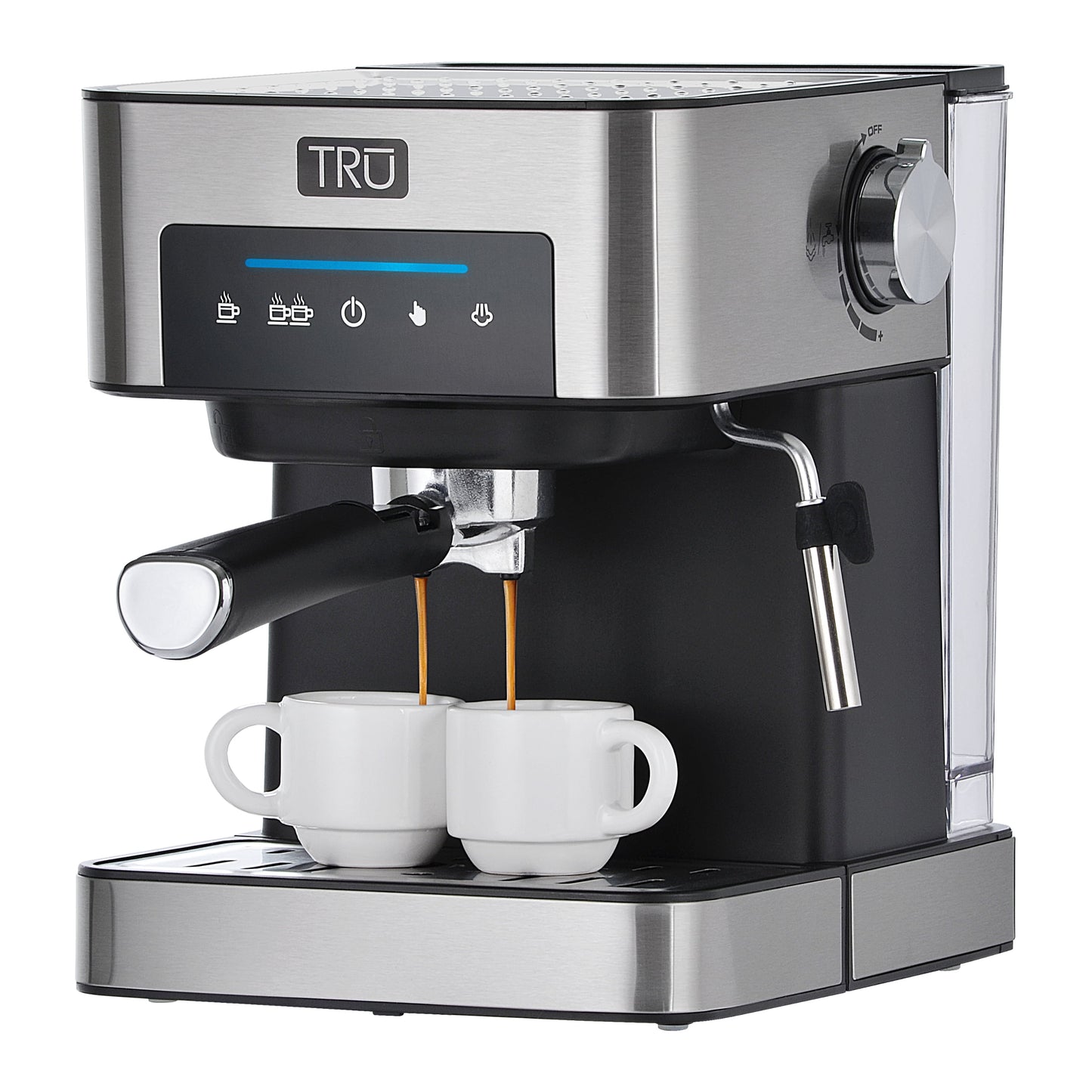 TRU 15-Bar, 2-Cup Stainless Steel for Espresso Machines