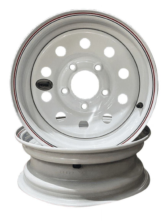 Taskmaster 2-PACK Steel Trailer Wheel Rim 13x4.5 5x4.5 White Mod