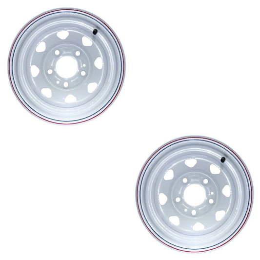 Taskmaster Steel Trailer Wheel Rim 12x4 5x4.5 White Spoke 2-Pack