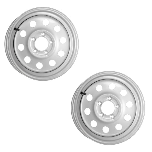 Taskmaster Vesper Steel Trailer Wheel Rim 15x5 5x5 Silver Mod 2-Pack