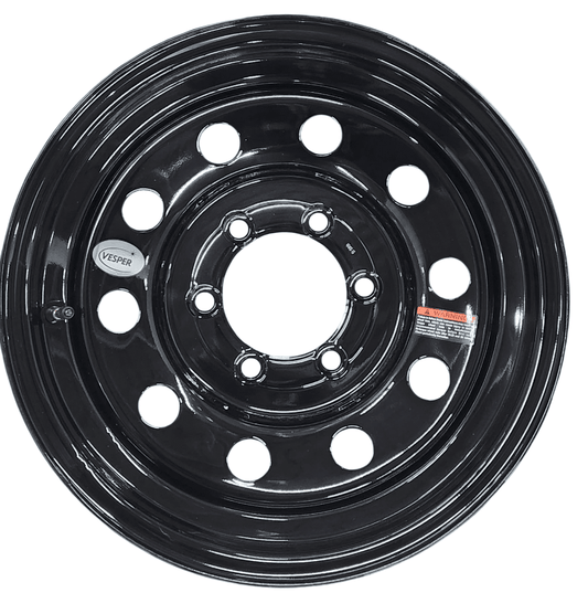 Taskmaster Vesper Steel Trailer Wheel Rim 16x6 6x5.5 Black Mod