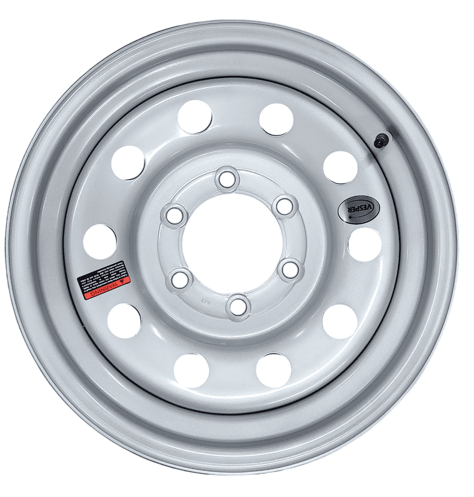Taskmaster Vesper Steel Trailer Wheel Rim 16x6 6x5.5 Silver Mod