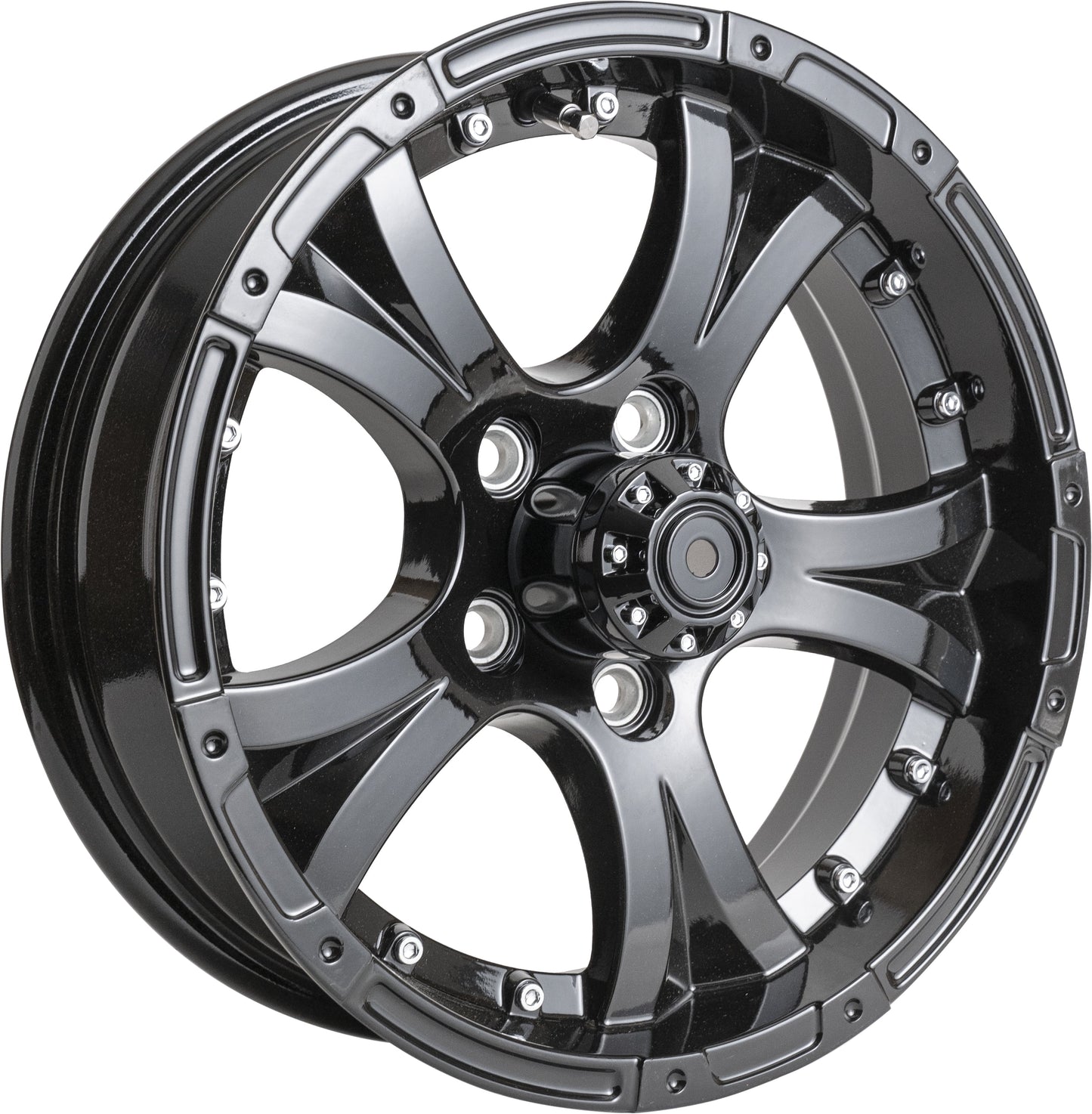 Taskmaster Viking Aluminum Trailer Wheel Rim 15x5 5x4.5 Black Full Paint with Black Cap