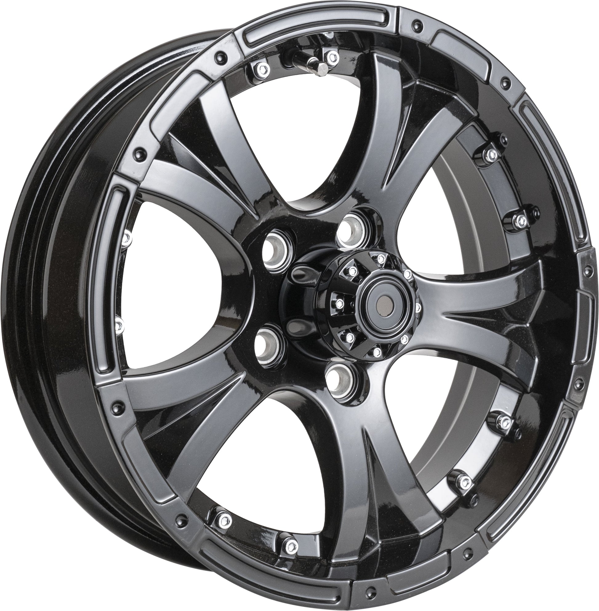 Taskmaster Viking Aluminum Trailer Wheel Rim 15x5 5x4.5 Black Full Paint with Black Cap