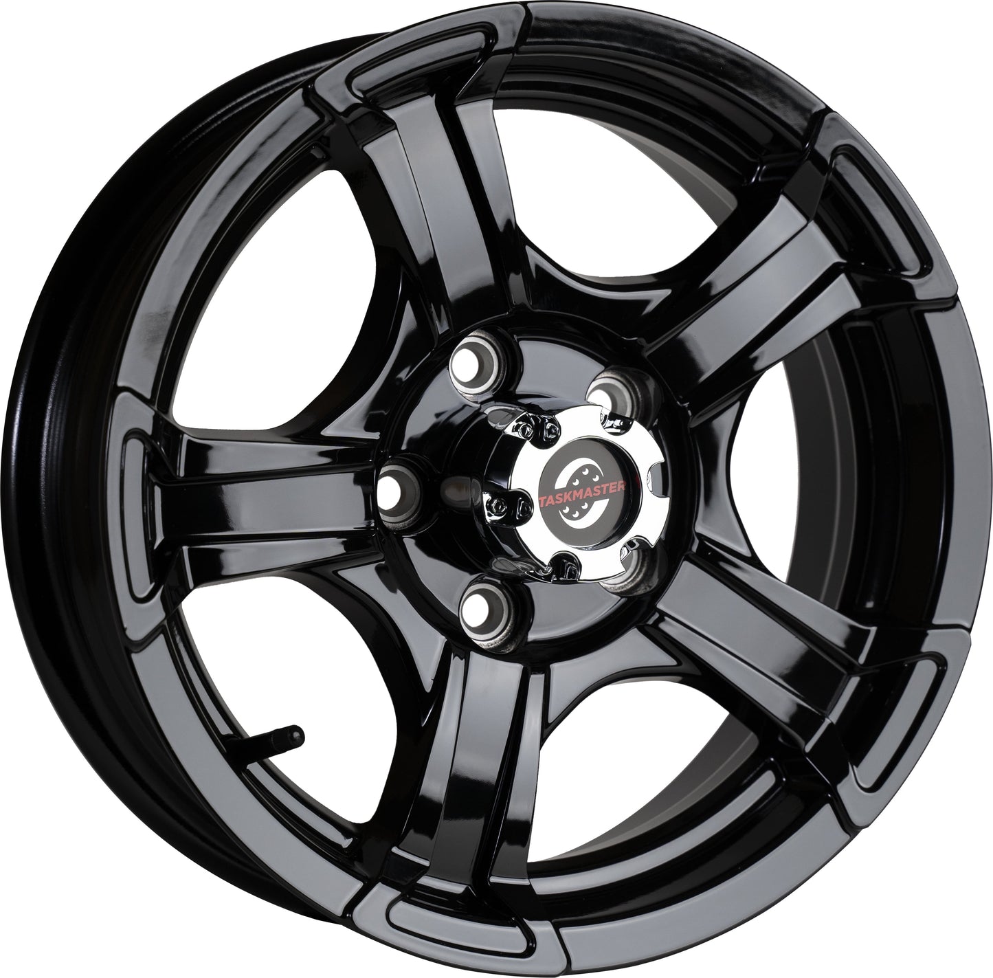 Taskmaster Viking Aluminum Trailer Wheel Rim 15x5 5x4.5 Black Full Paint with Silver Cap
