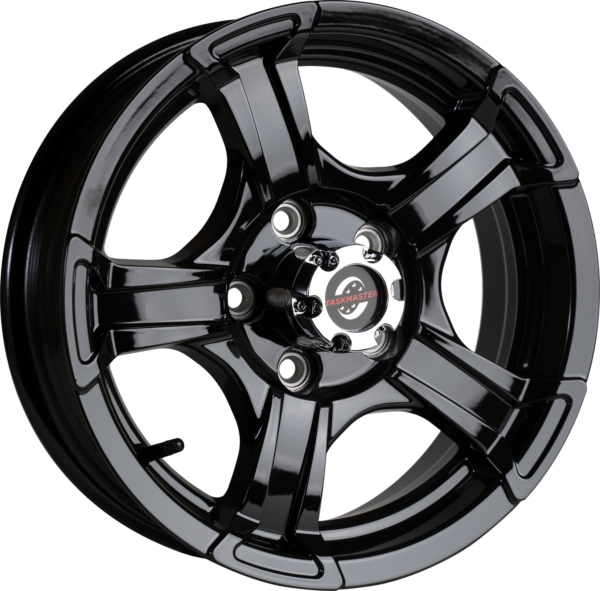 Taskmaster Viking Aluminum Trailer Wheel Rim 15x5 5x4.5 Black Full Paint with Silver Cap