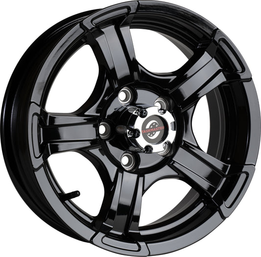 Taskmaster Viking Aluminum Trailer Wheel Rim 15x5 5x4.5 Black Full Paint with Silver Cap