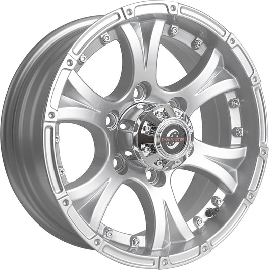 Taskmaster Viking Aluminum Trailer Wheel Rim 15x6 6x5.5 Silver Full Paint with Silver Cap
