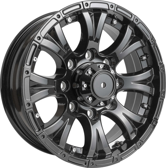 Taskmaster Viking Heavy Duty Aluminum Trailer Wheel Rim 16x6.5 8x6.5 Black Full Paint with Black Cap