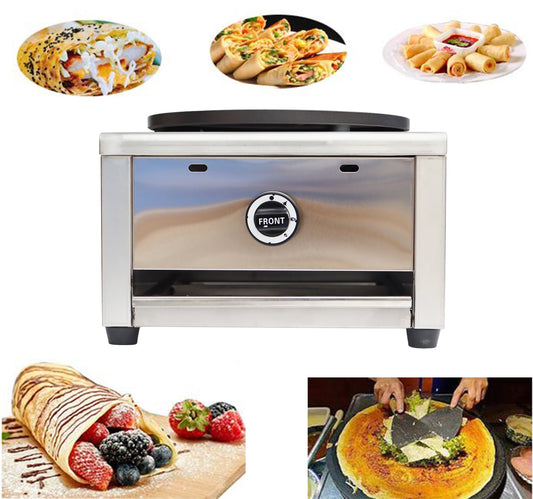 Techtongda Commercial Pancake Fruit Machine Single Head Nonstick Crepe Maker LP Gas 2800PA