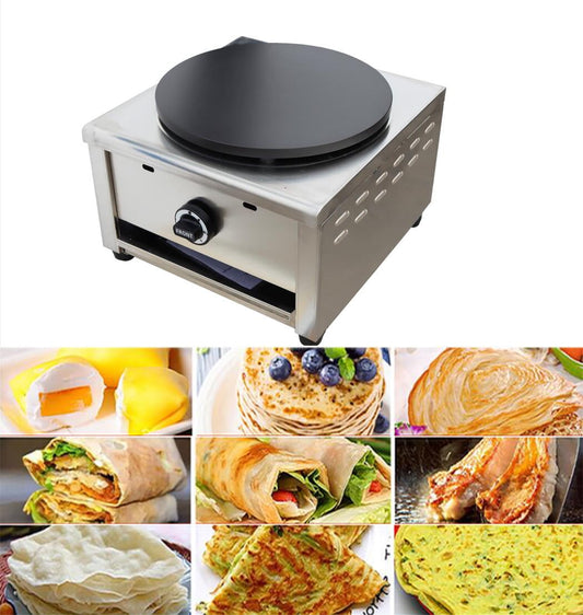 Techtongda Crepes Maker Commercial Pancake Fruit Machine Single Head LP Gas Non-stick Coating Plate