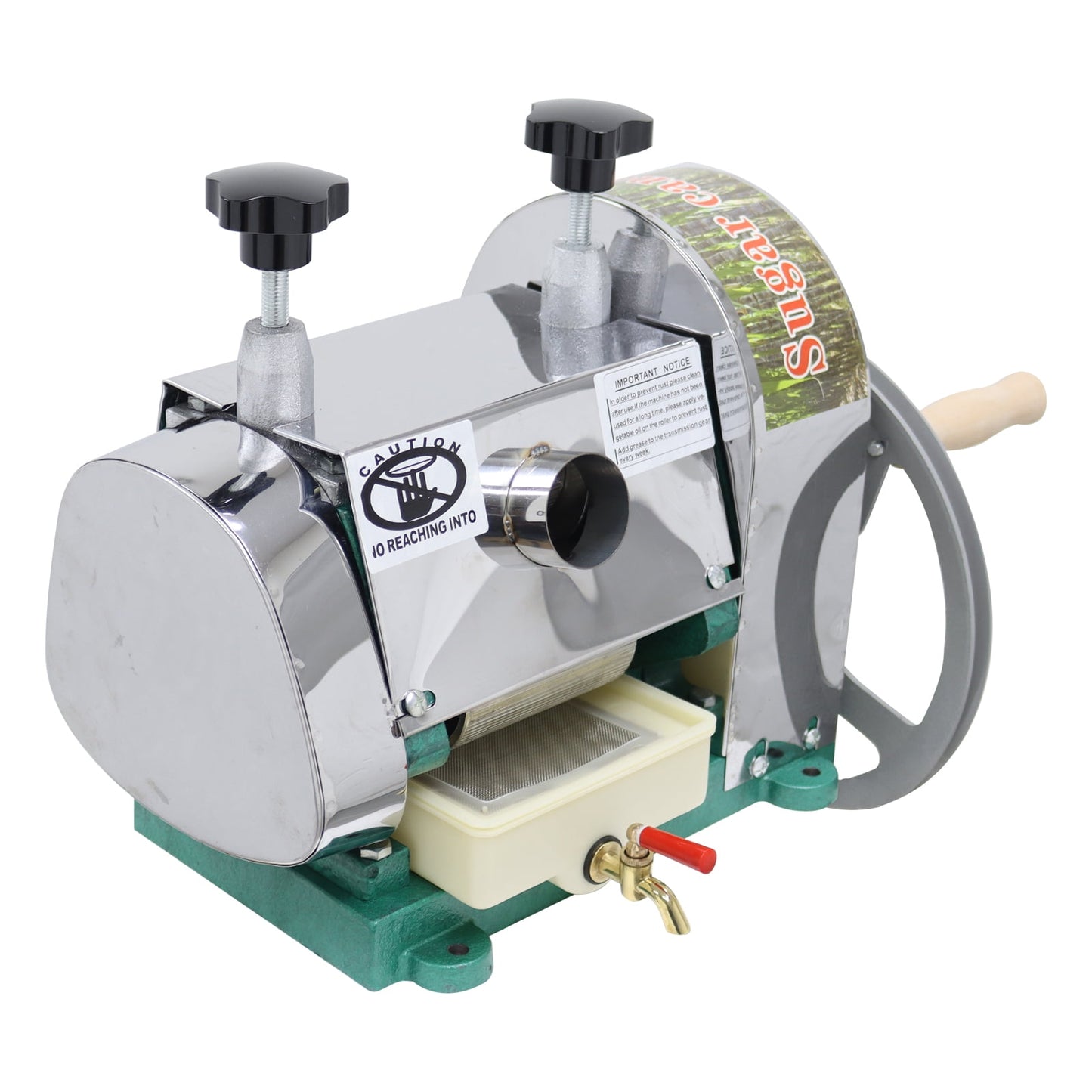 Techtongda Sugar Cane Juicer Manual Sugarcane Juice Machine Sugar Cane Juice Squeezer with 2 Knives