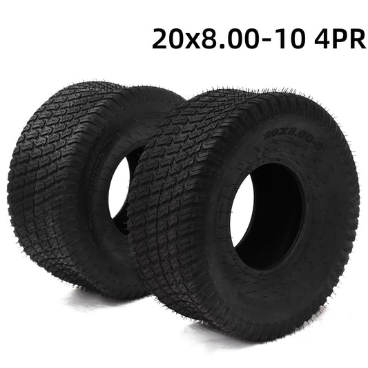 Telyswee 2 Pack 20x8.00-10 4PR Lawn Mower Tire & Tractor Turf Tire & Garden Tire, Black