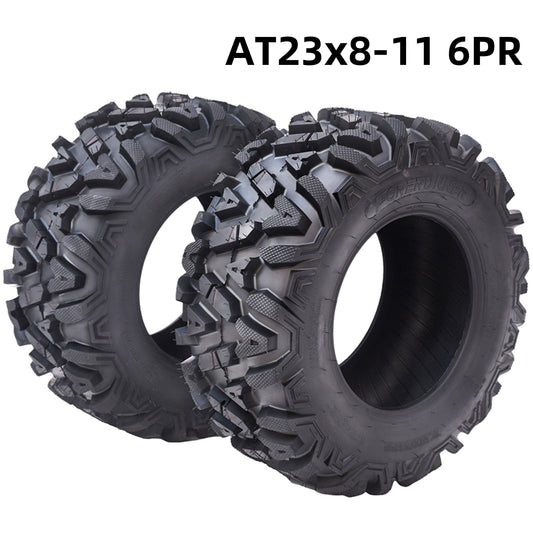 Telyswee 2 Pack 23x8-11 6PR All-Terrain Tires ATV UTV Off-Road Tires, Tubeless, Black